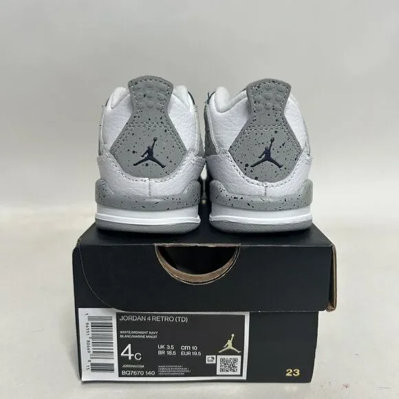 Nike Air Jordan 4 Retro TD “Midnight Navy White” 2024 - Picture 4 of 5